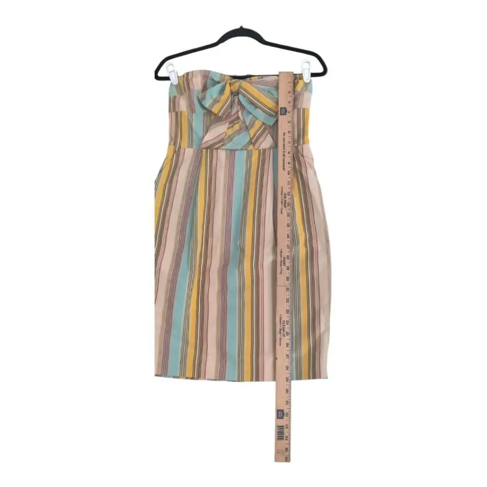 Moulinette Soeurs Anthropologie Strapless Dress with Pastel Stripes Sz 4